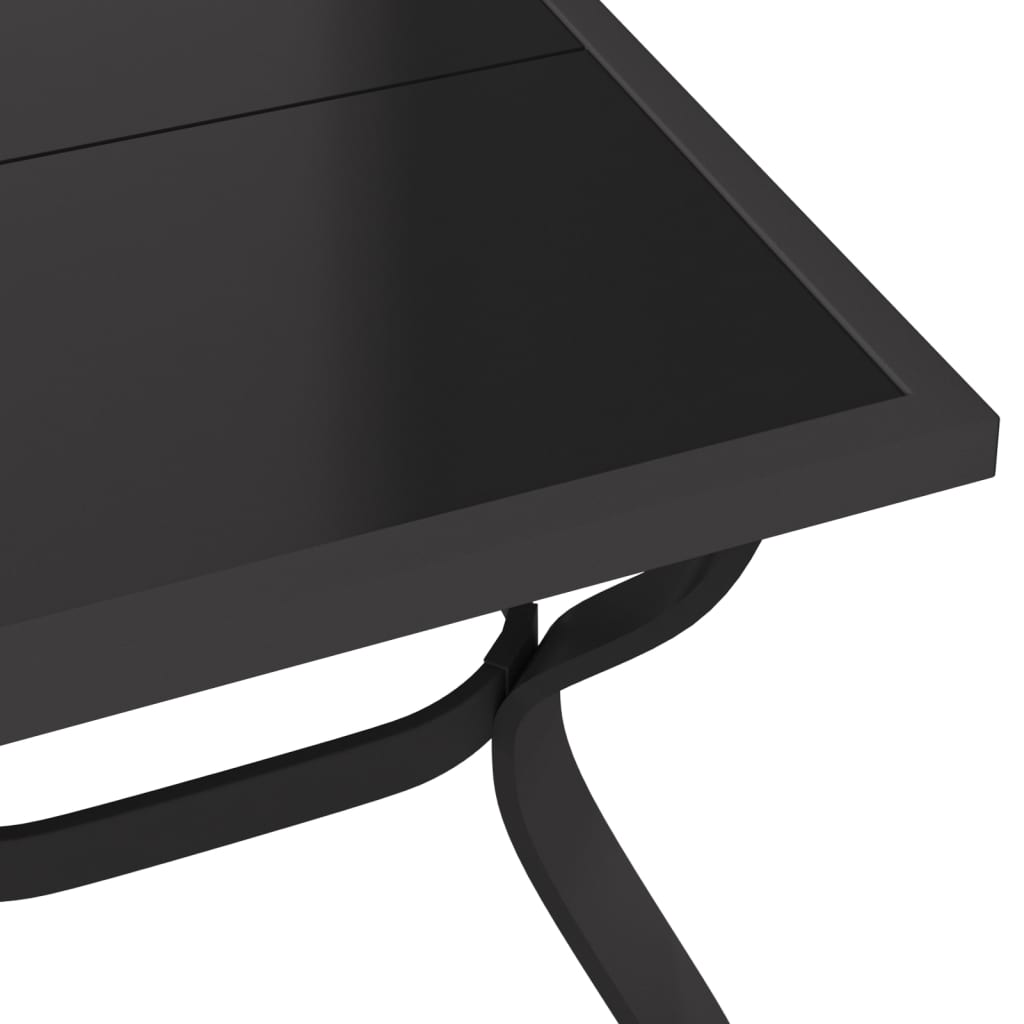 Vrtni stol sivo-crni 180 x 80 x 70 cm od čelika i stakla
