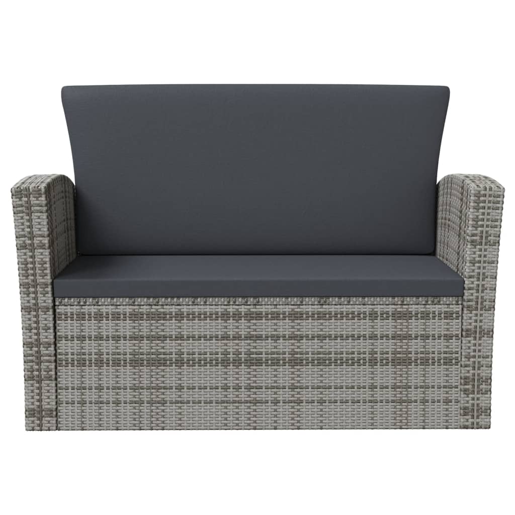 16-dijelna vrtna garnitura od poliratana s jastucima siva