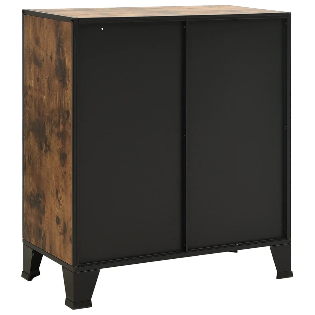 Ormarići za pohranu 2 kom rustično smeđi 72x36x82 cm metal/MDF