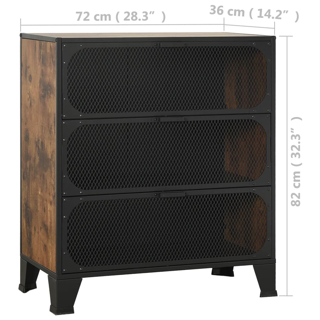 Ormarići za pohranu 2 kom rustično smeđi 72x36x82 cm metal/MDF