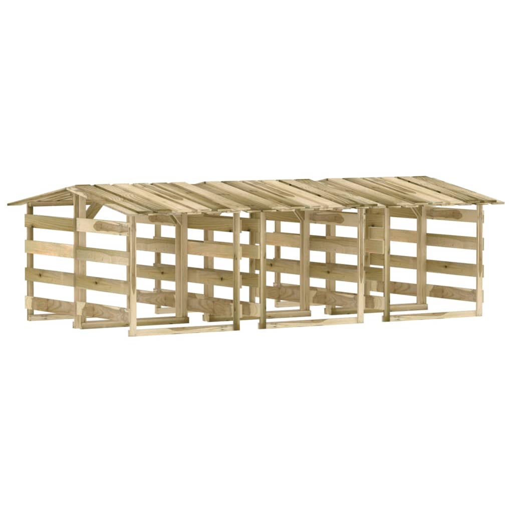 Pergole s krovom 6 kom 100 x 90 x 100 cm impregnirana borovina