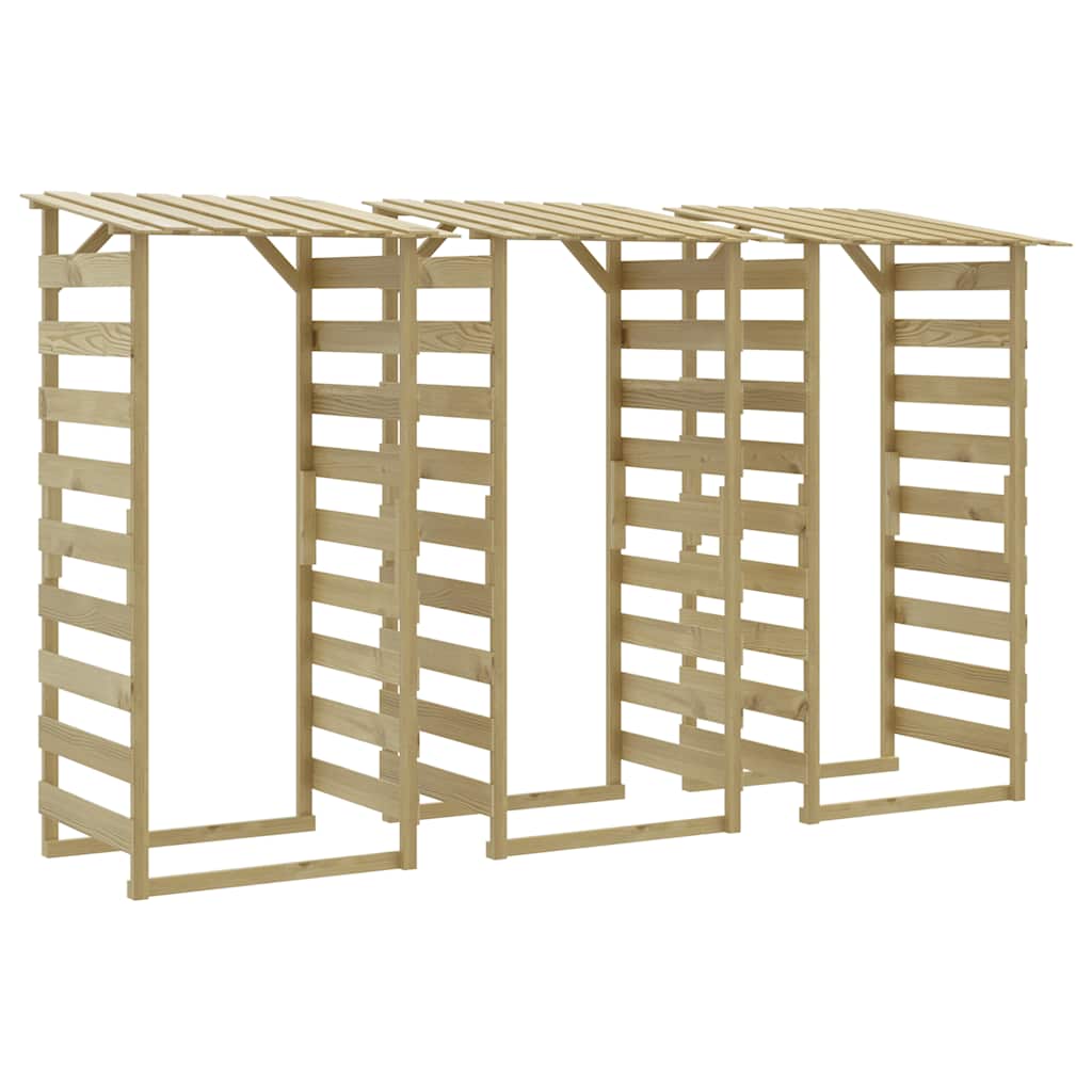 Pergole s krovom 3 kom 100 x 90 x 200 cm impregnirana borovina