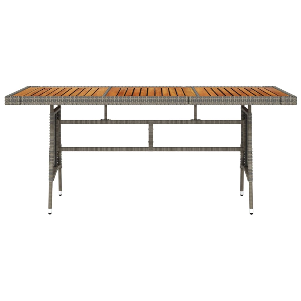 Vrtni stol sivi 160x70x72 cm poliratan i masivno bagremovo drvo