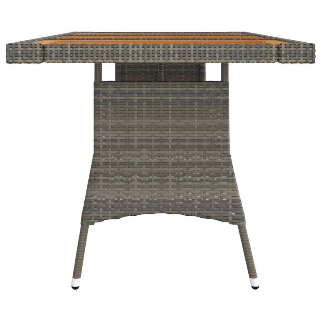 Vrtni stol sivi 160x70x72 cm poliratan i masivno bagremovo drvo