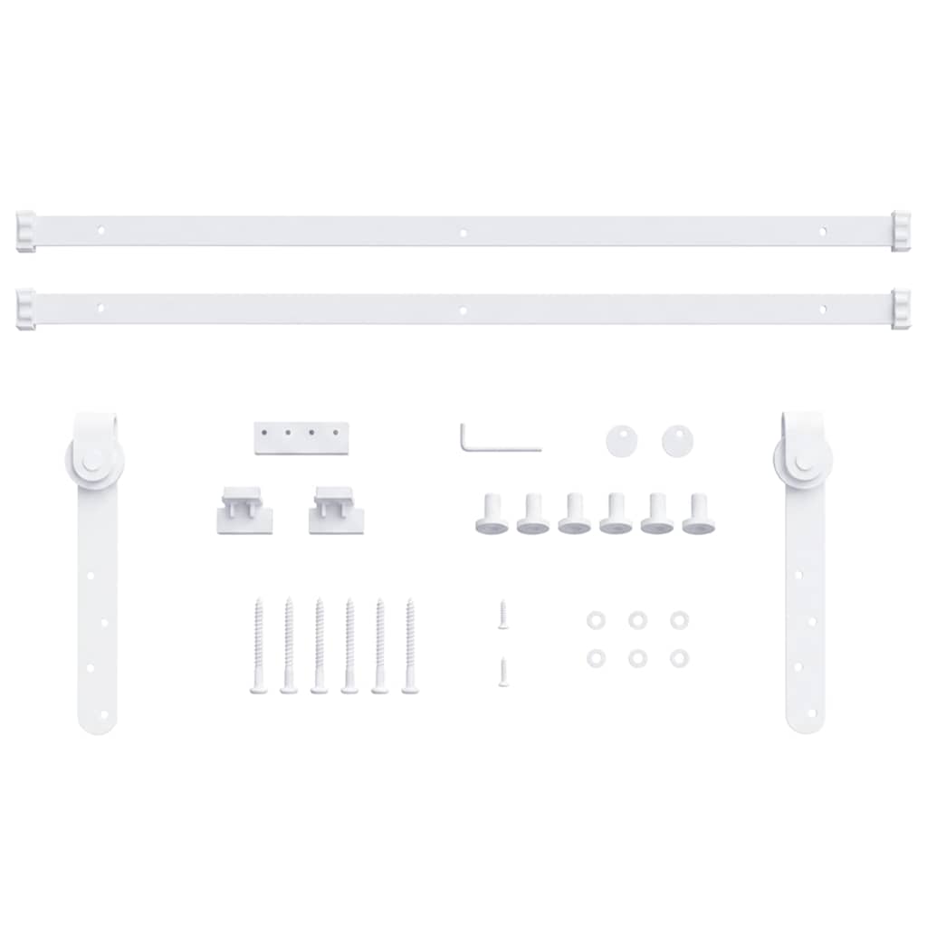 Mini set za klizna vrata ormarića ugljični čelik bijeli 183 cm