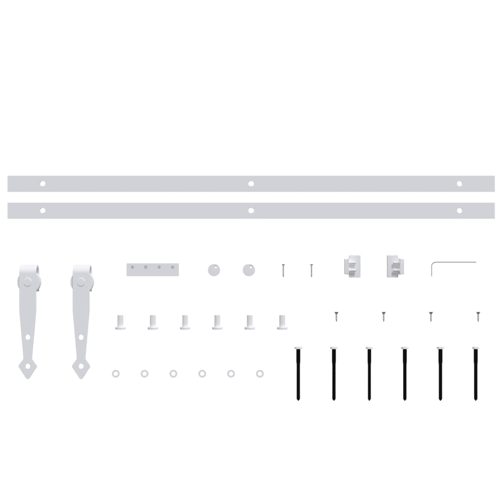 Mini set za klizna vrata ormarića ugljični čelik bijeli 152 cm