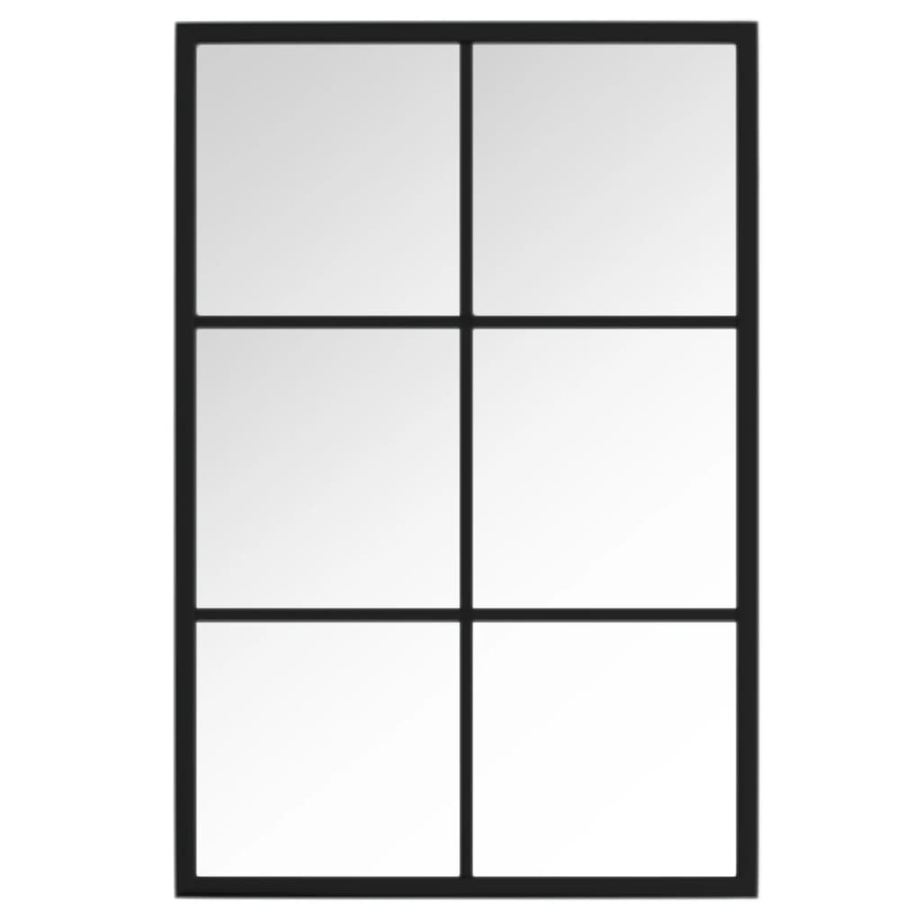 Zidno ogledalo crno 60 x 40 cm metalno
