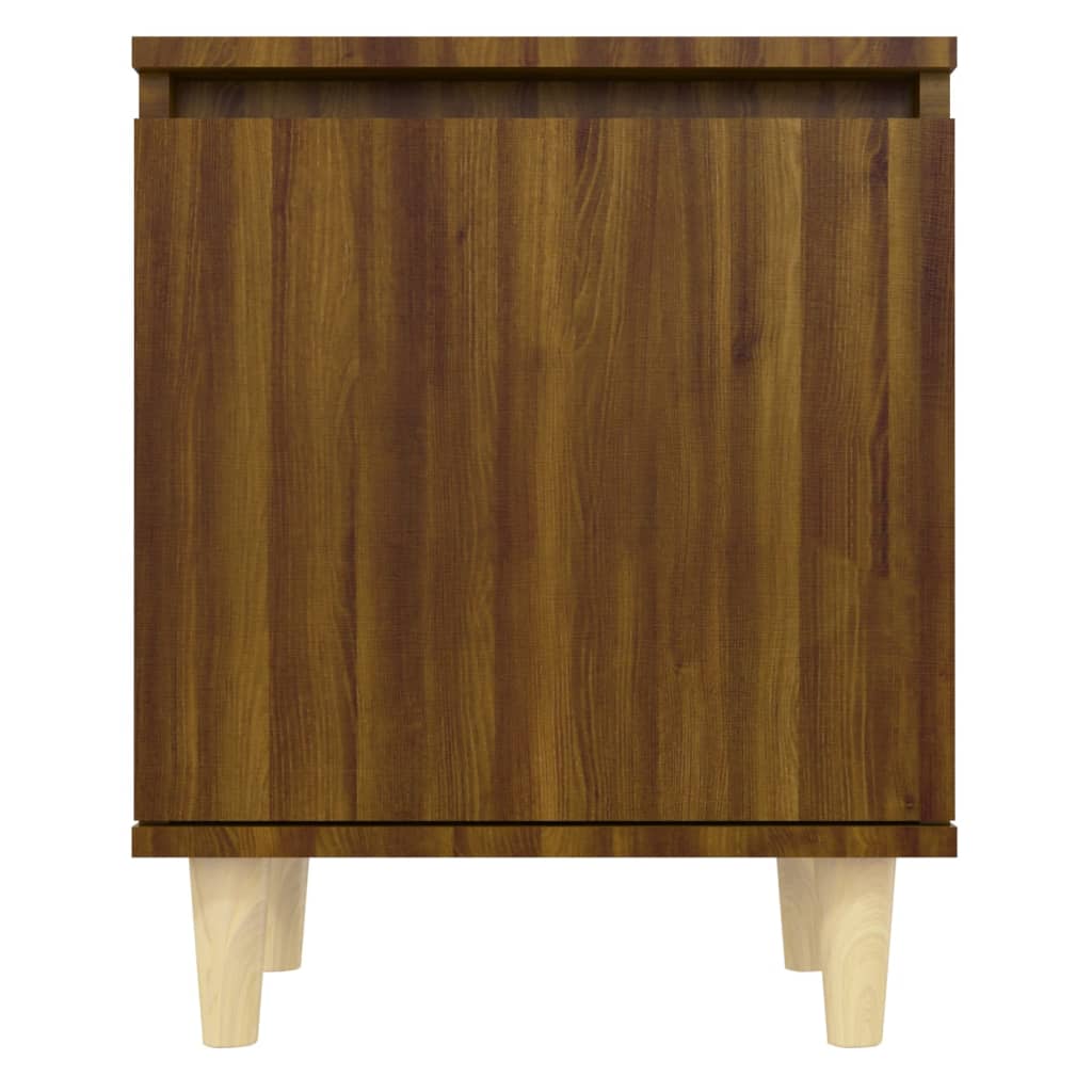 Noćni ormarići s drvenim nogama 2 kom smeđi hrast 40x30x50 cm