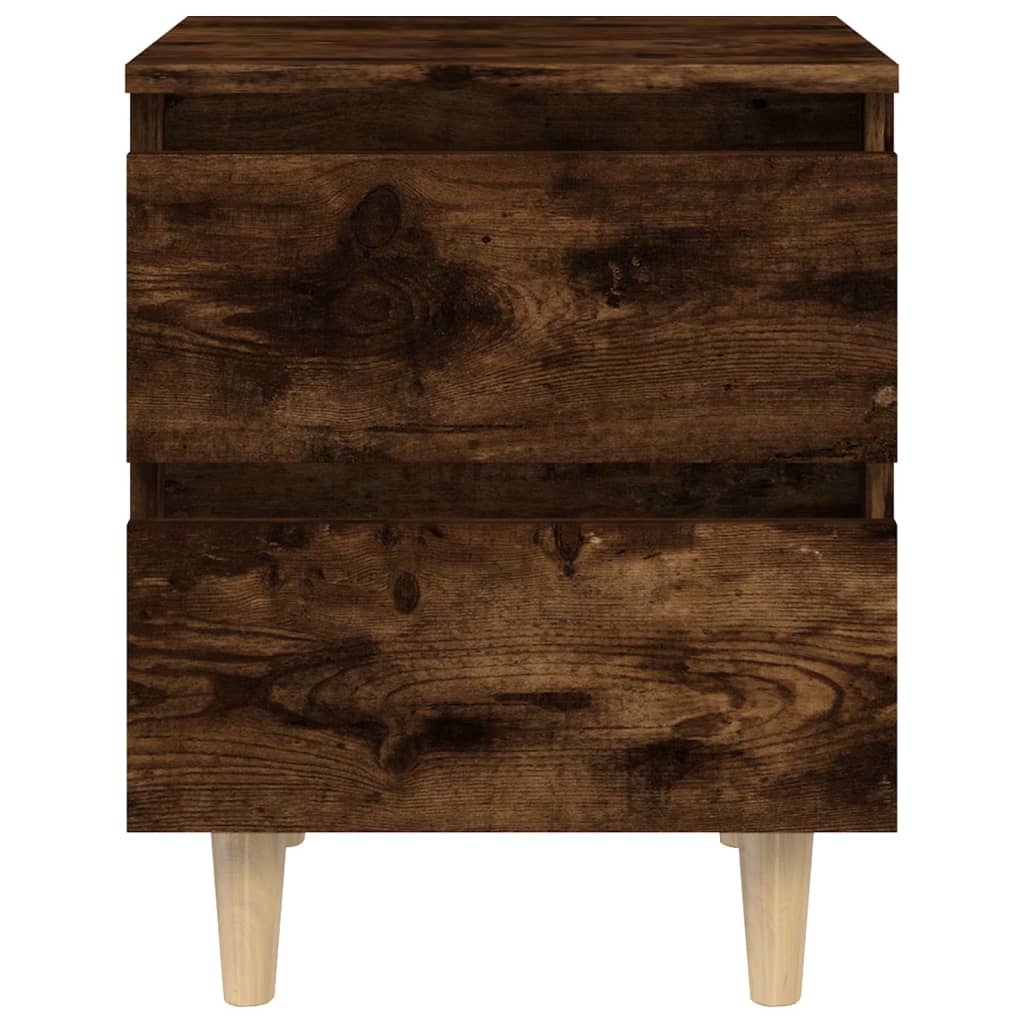 Noćni ormarići s nogama 2 kom boja dimljenog hrasta 40x35x50 cm
