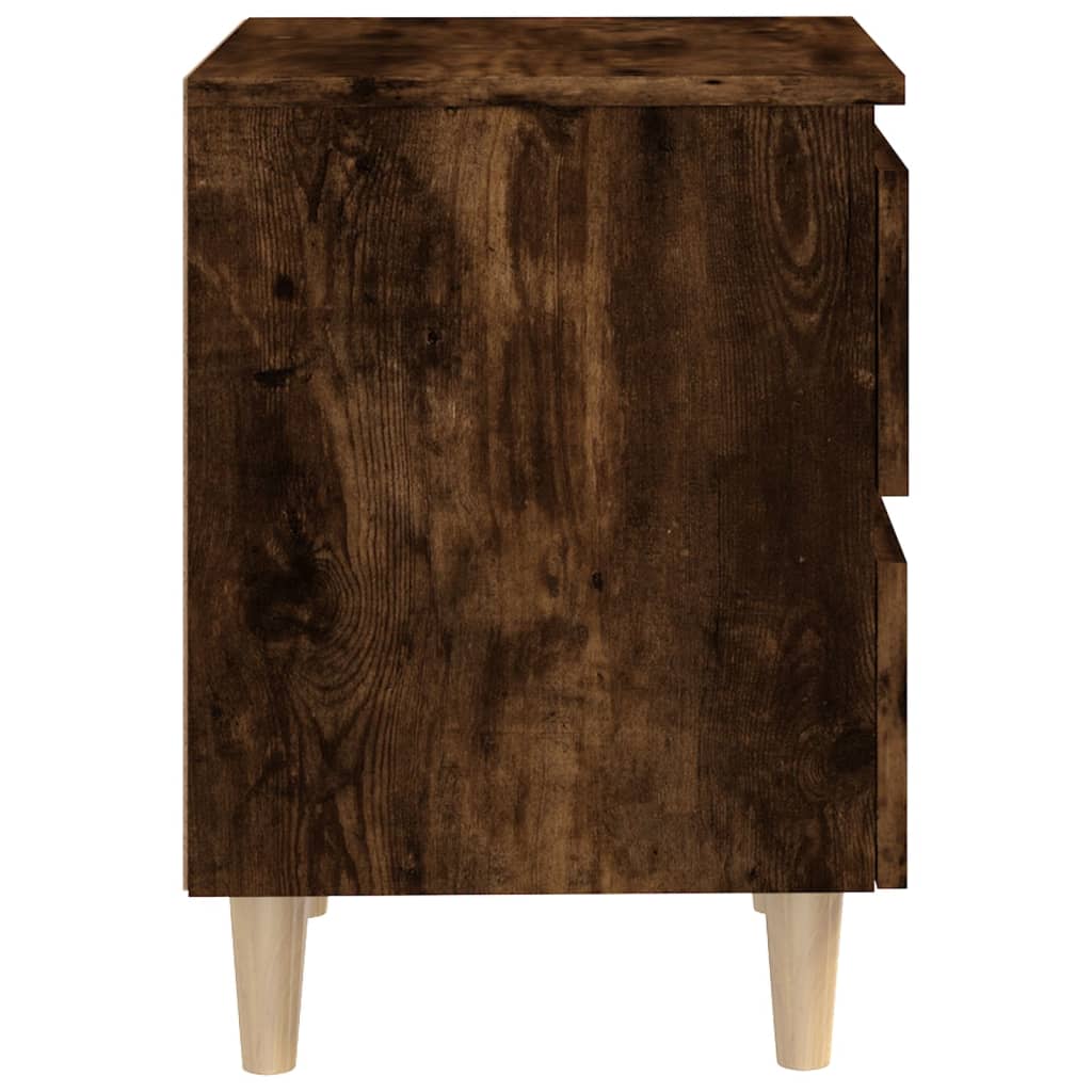 Noćni ormarići s nogama 2 kom boja dimljenog hrasta 40x35x50 cm