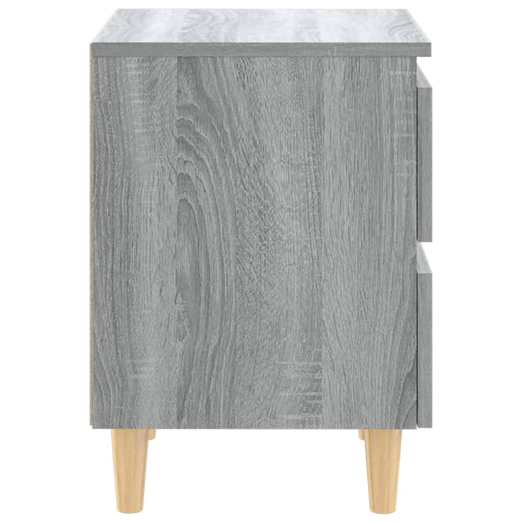 Noćni ormarići s drvenim nogama 2 kom sivi hrast 40x30x50 cm