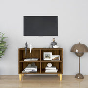 TV ormarić s nogama od masivnog drva 69,5x30x50 cm boja hrasta