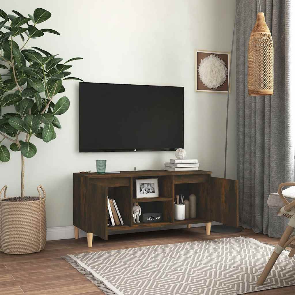 TV ormarić s drvenim nogama dimljeni hrast 103,5 x 35 x 50 cm