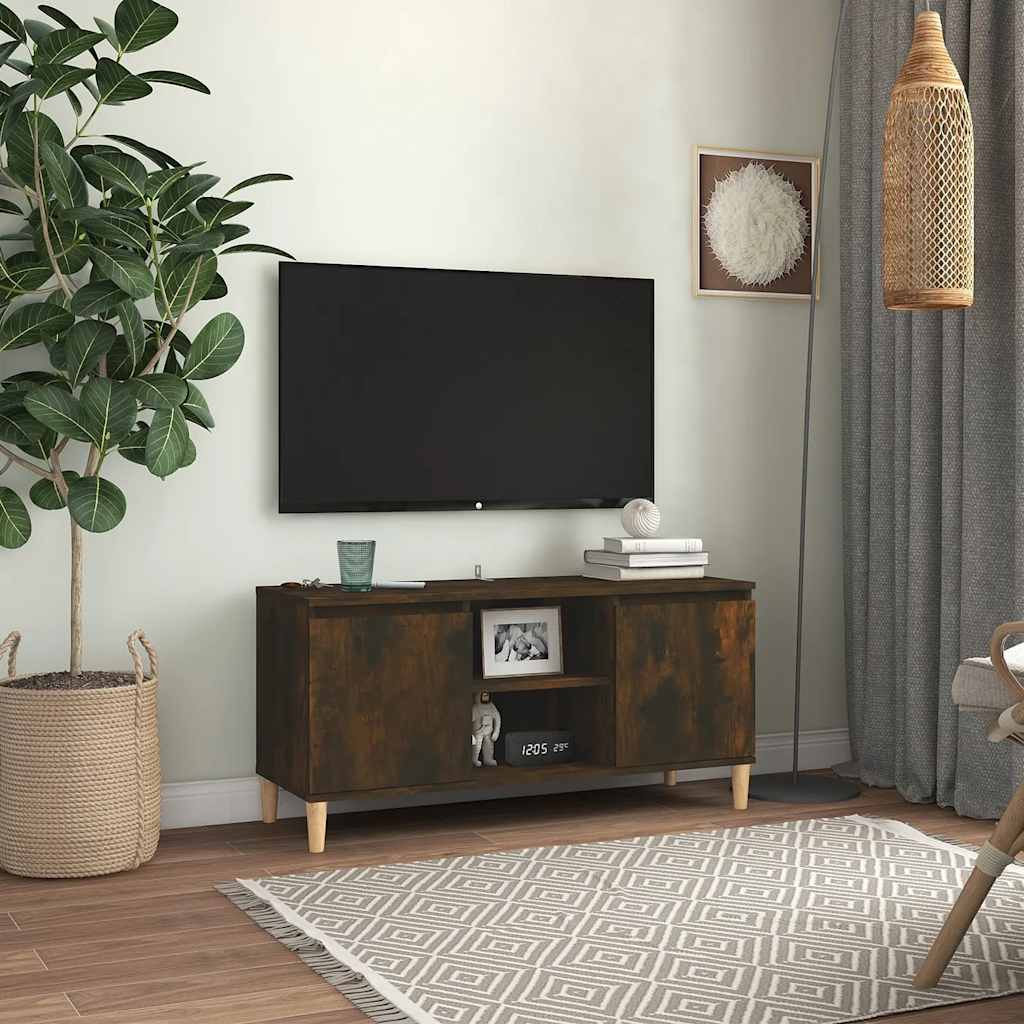 TV ormarić s drvenim nogama dimljeni hrast 103,5 x 35 x 50 cm