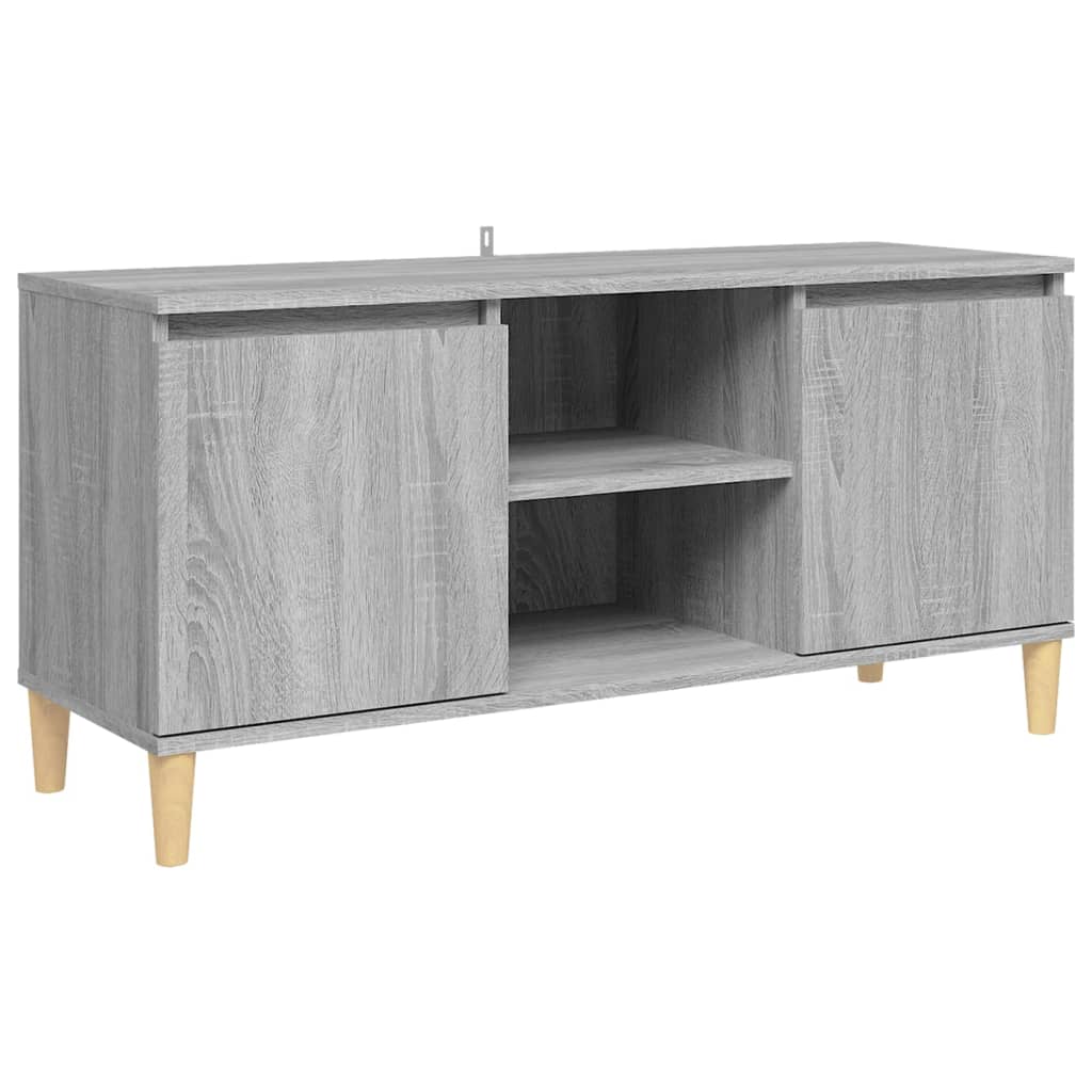 TV ormarić s drvenim nogama boja sivog hrasta 103,5x35x50 cm