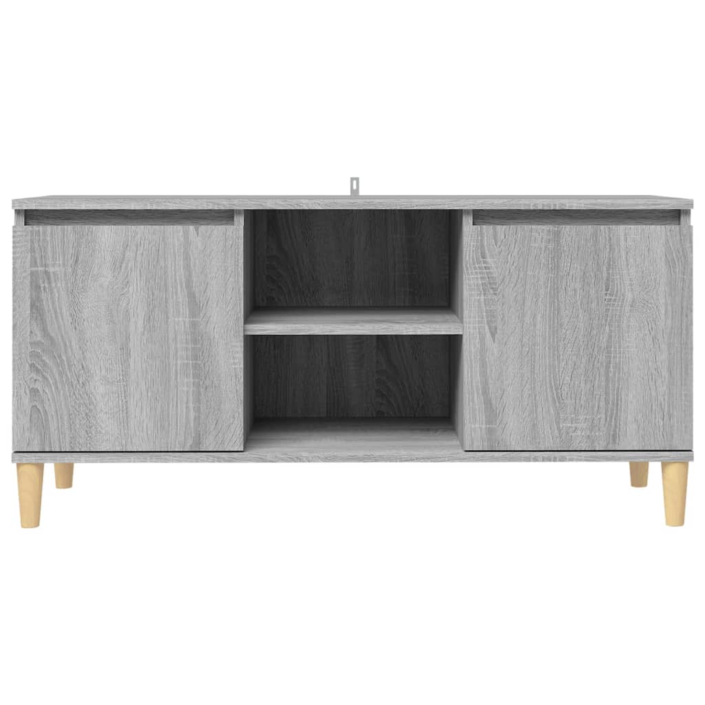 TV ormarić s drvenim nogama boja sivog hrasta 103,5x35x50 cm