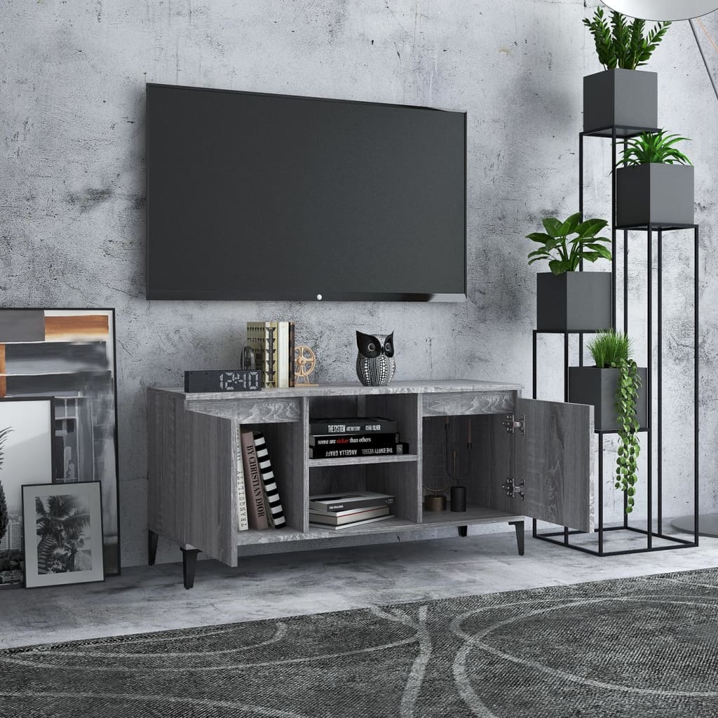 TV ormarić s metalnim nogama boja hrasta sonome 103,5x35x50 cm