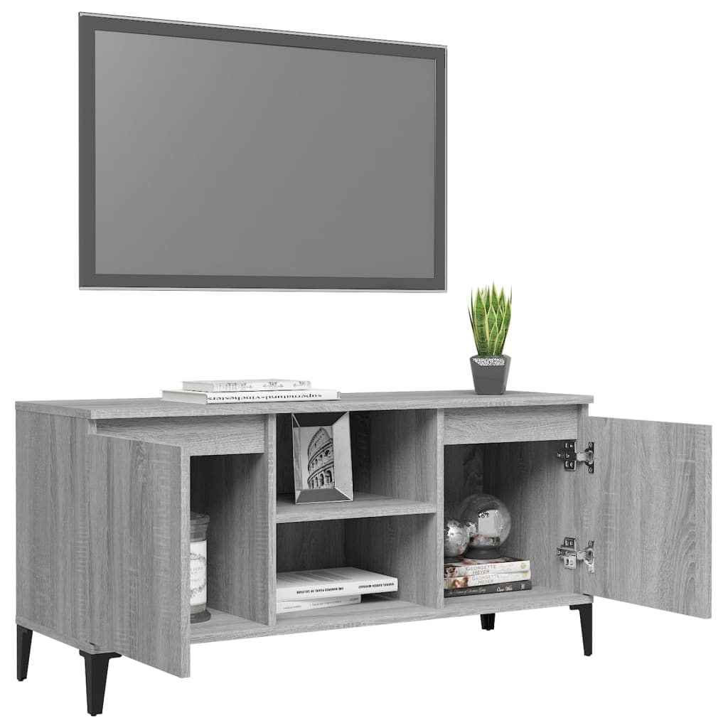 TV ormarić s metalnim nogama boja hrasta sonome 103,5x35x50 cm