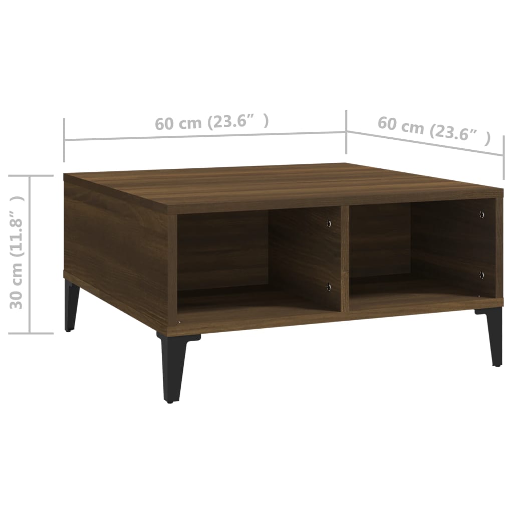 Stolić za kavu boja smeđeg hrasta 60 x 60 x 30 cm od iverice