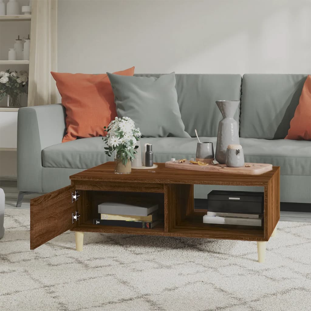 Stolić za kavu smeđa boja hrasta 90x60x35 cm konstruirano drvo