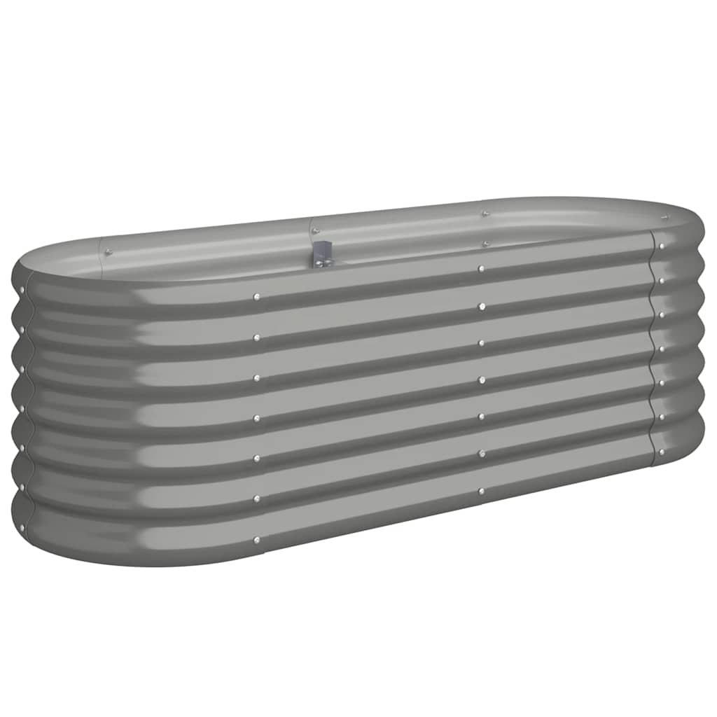 Povišena vrtna gredica od pocinčanog čelika 114 x 40 x 36 cm sivi