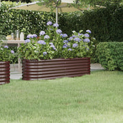 Povišena vrtna gredica od pocinčanog čelika 152 x 40 x 36 cm smeđi