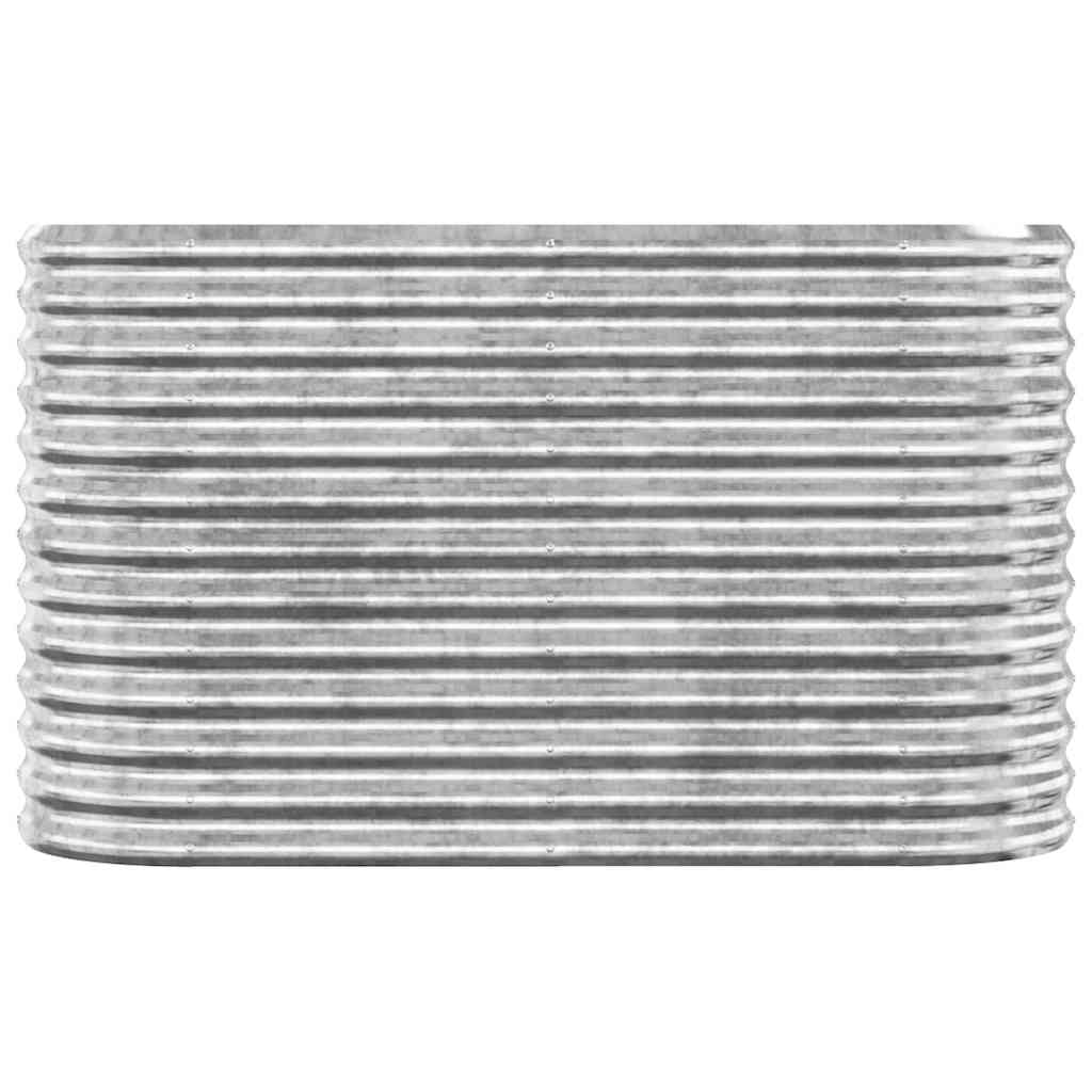 Povišena vrtna gredica od pocinčanog čelika 114 x 40 x 68 cm srebrna