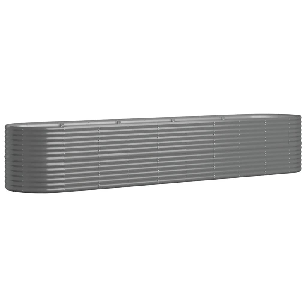 Povišena vrtna gredica od pocinčanog čelika 368x80x68 cm sivi