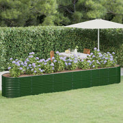 Povišena vrtna gredica od pocinčanog čelika 440x80x68 cm zelena