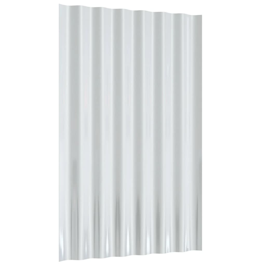 Krovni paneli 12 kom od pocinčanog čelika sivi 60x36 cm