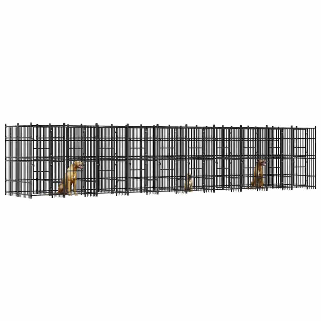 Vanjski kavez za pse čelični 18,43 m²