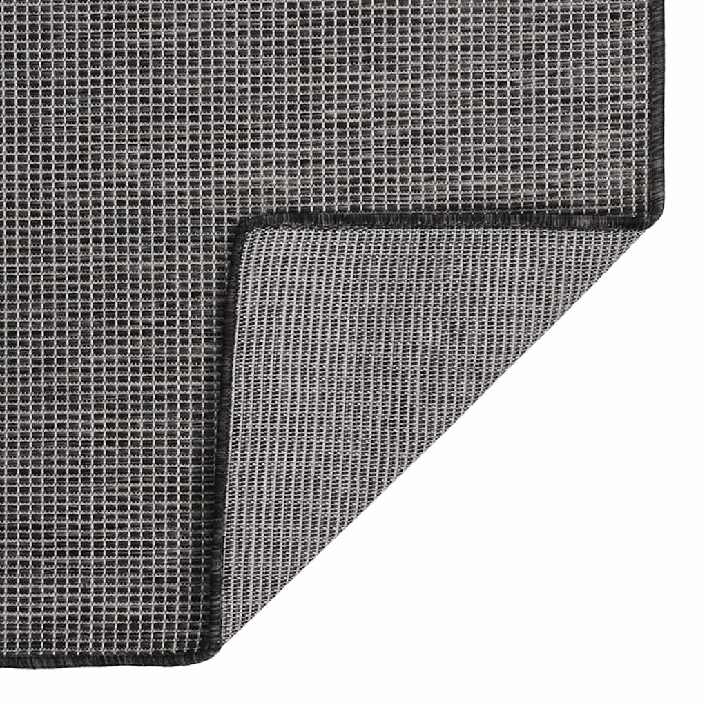 Vanjski tepih ravnog tkanja 80 x 250 cm sivi