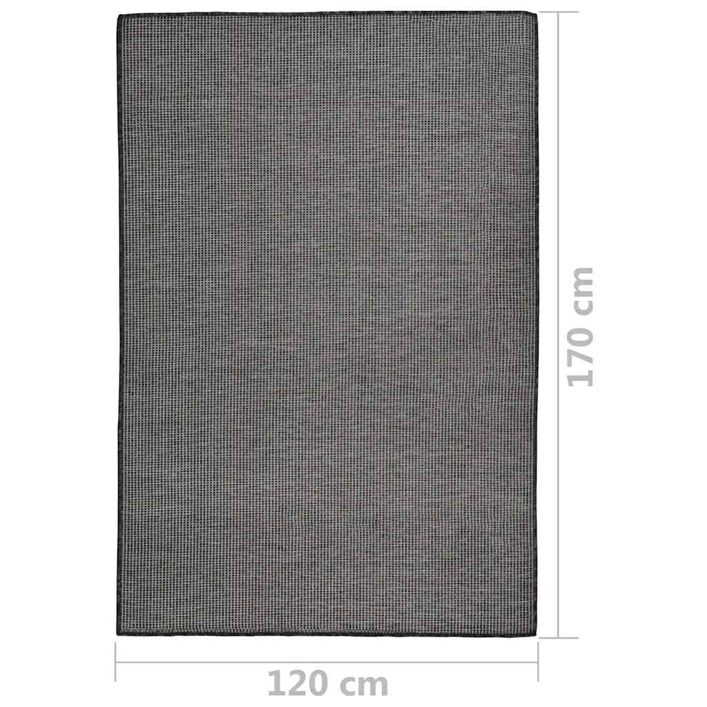 Vanjski tepih ravnog tkanja 120 x 170 cm sivi