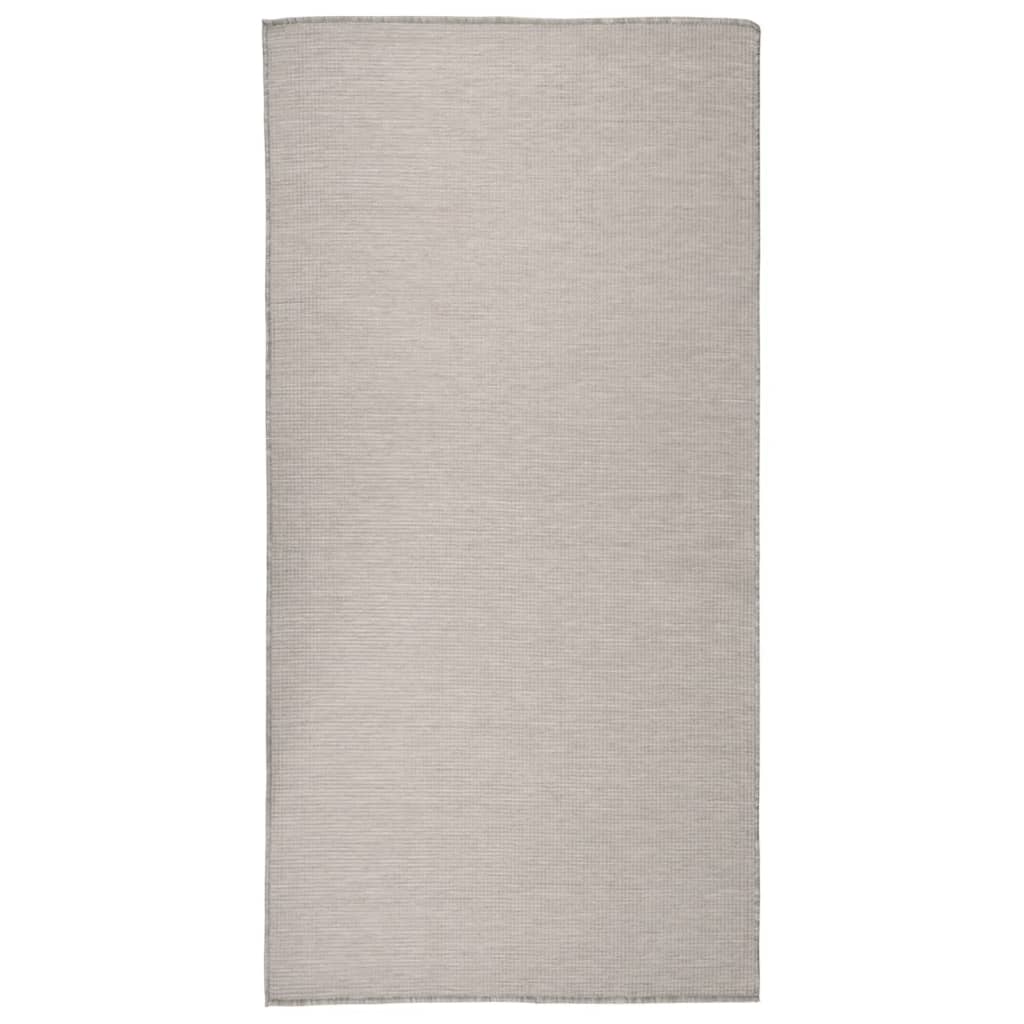 Vanjski tepih ravnog tkanja 100 x 200 cm svijetlo sivi