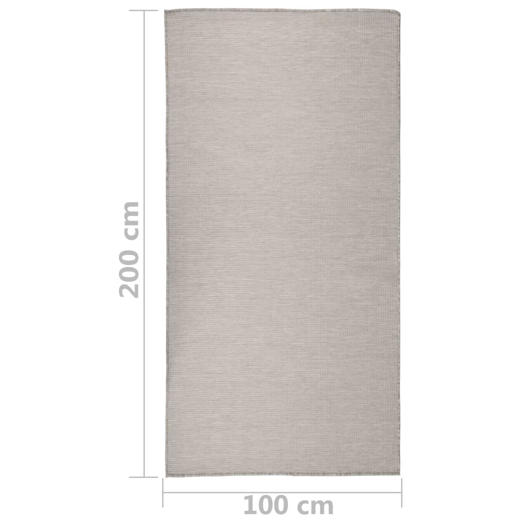 Vanjski tepih ravnog tkanja 100 x 200 cm svijetlo sivi