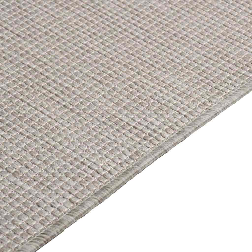 Vanjski tepih ravnog tkanja 120 x 170 cm svijetlo sivi