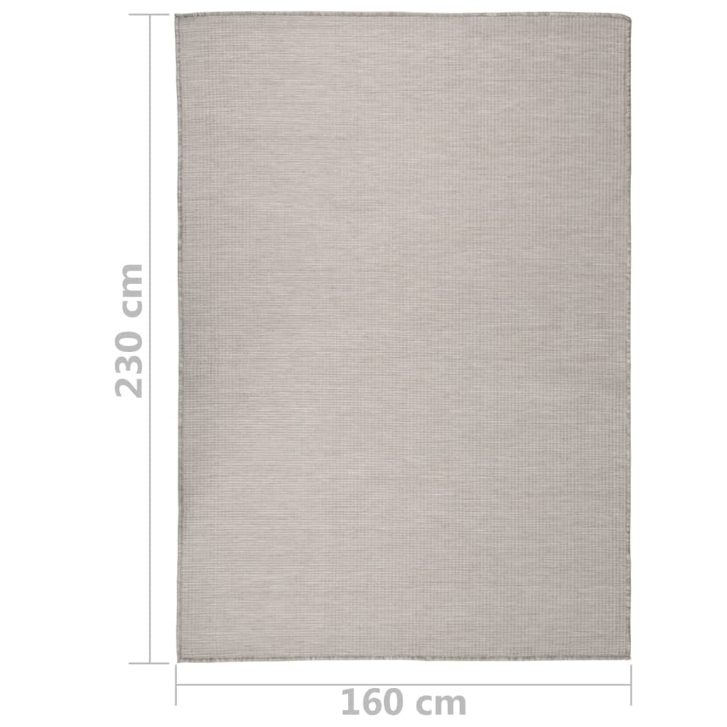 Vanjski tepih ravnog tkanja 160 x 230 cm svijetlo sivi