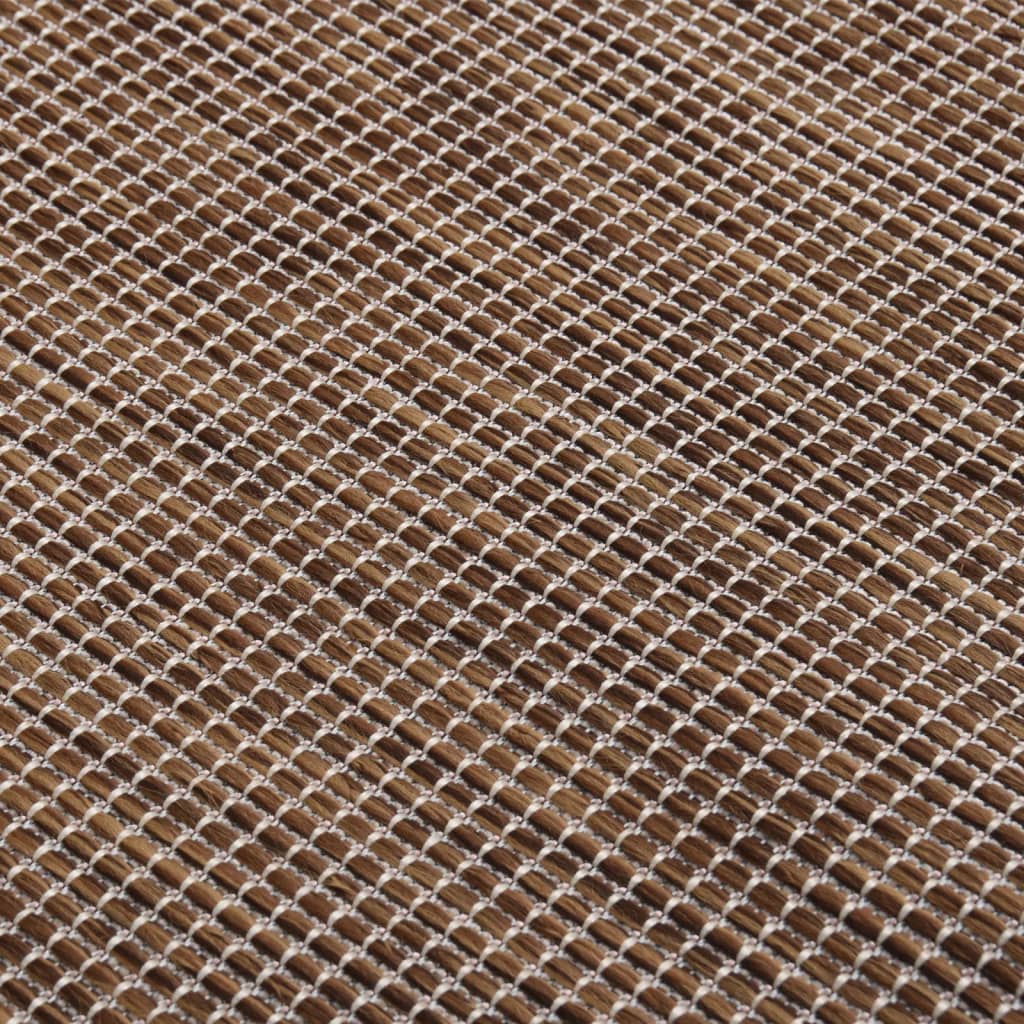 Vanjski tepih ravnog tkanja 120 x 170 cm smeđi