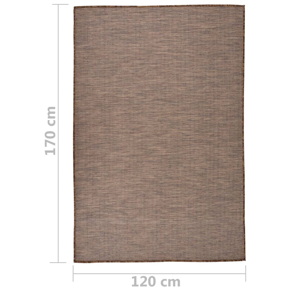 Vanjski tepih ravnog tkanja 120 x 170 cm smeđi