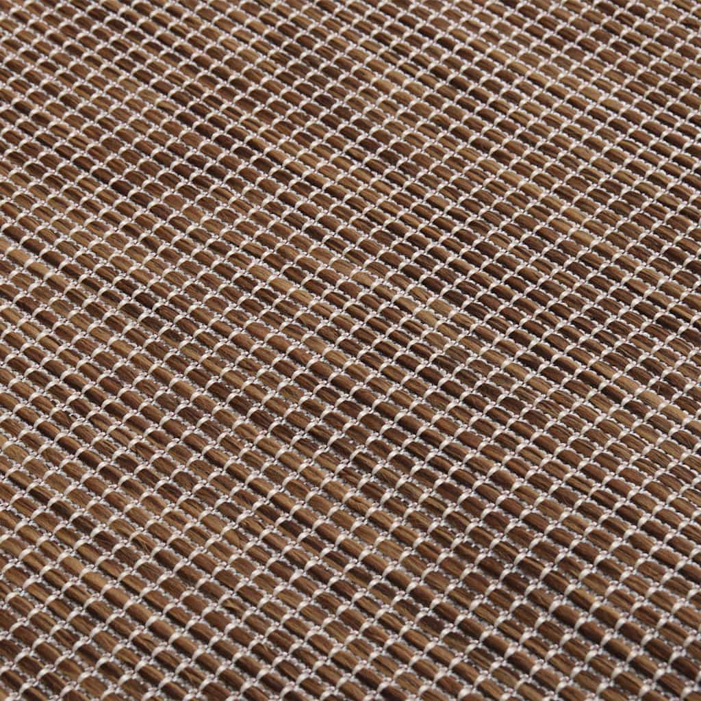 Vanjski tepih ravnog tkanja 140 x 200 cm smeđi