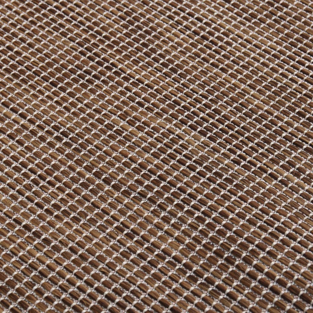 Vanjski tepih ravnog tkanja 200 x 280 cm smeđi