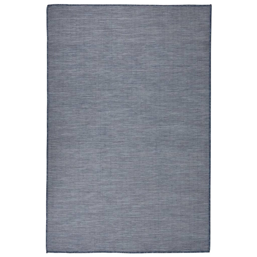 Vanjski tepih ravnog tkanja 120 x 170 cm plavi