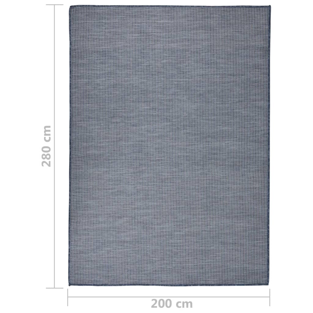 Vanjski tepih ravnog tkanja 200 x 280 cm plavi