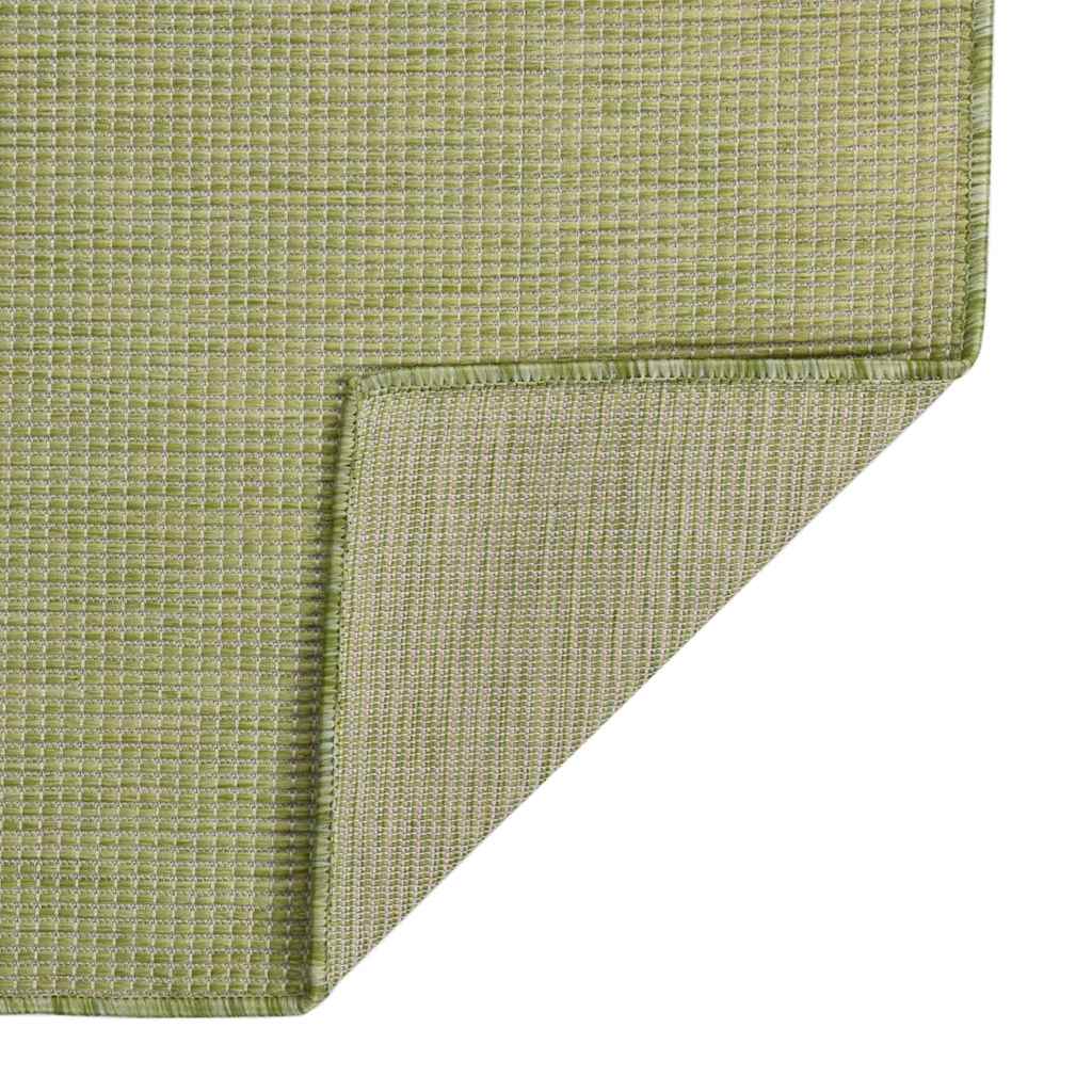 Vanjski tepih ravnog tkanja 80 x 250 cm zeleni