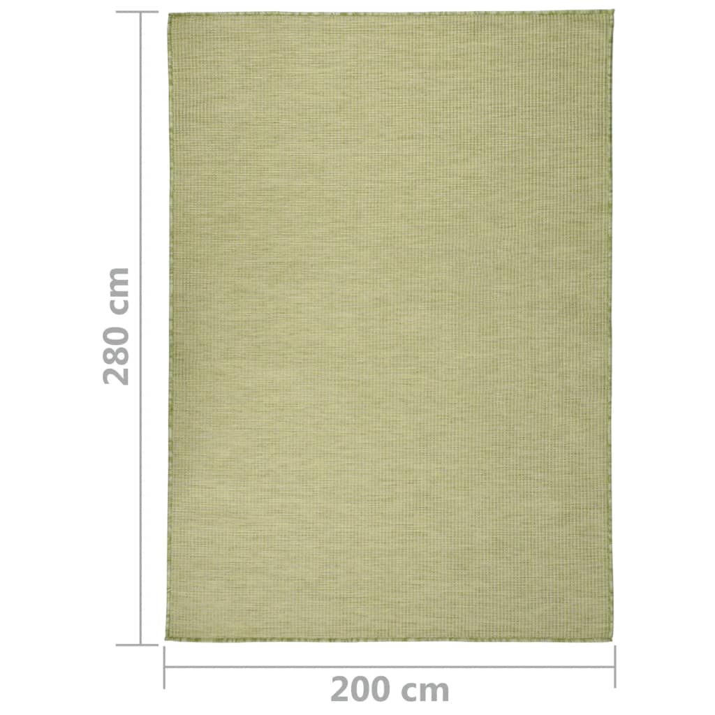 Vanjski tepih ravnog tkanja 200 x 280 cm zeleni