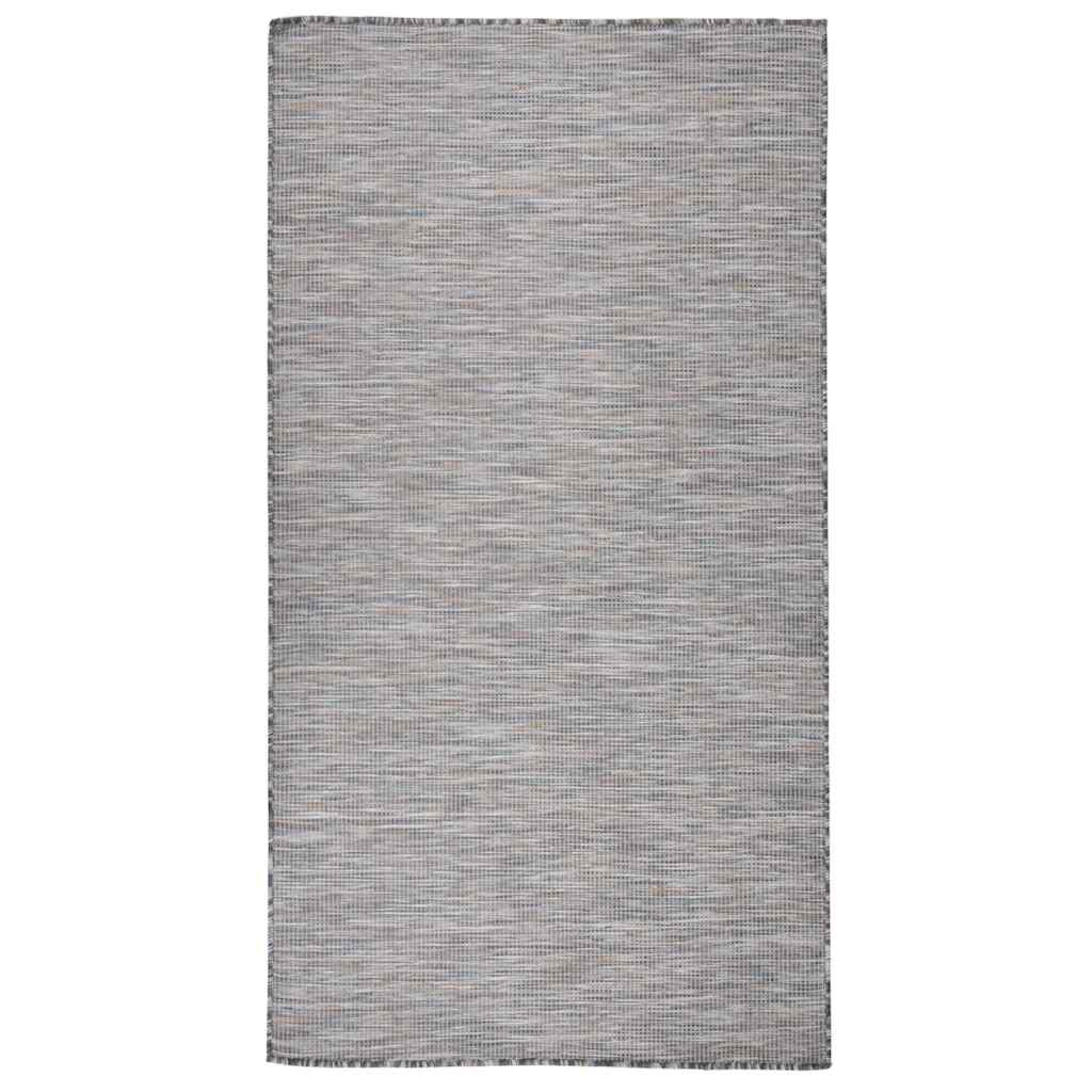 Vanjski tepih ravnog tkanja 80 x 150 cm smeđe-plava