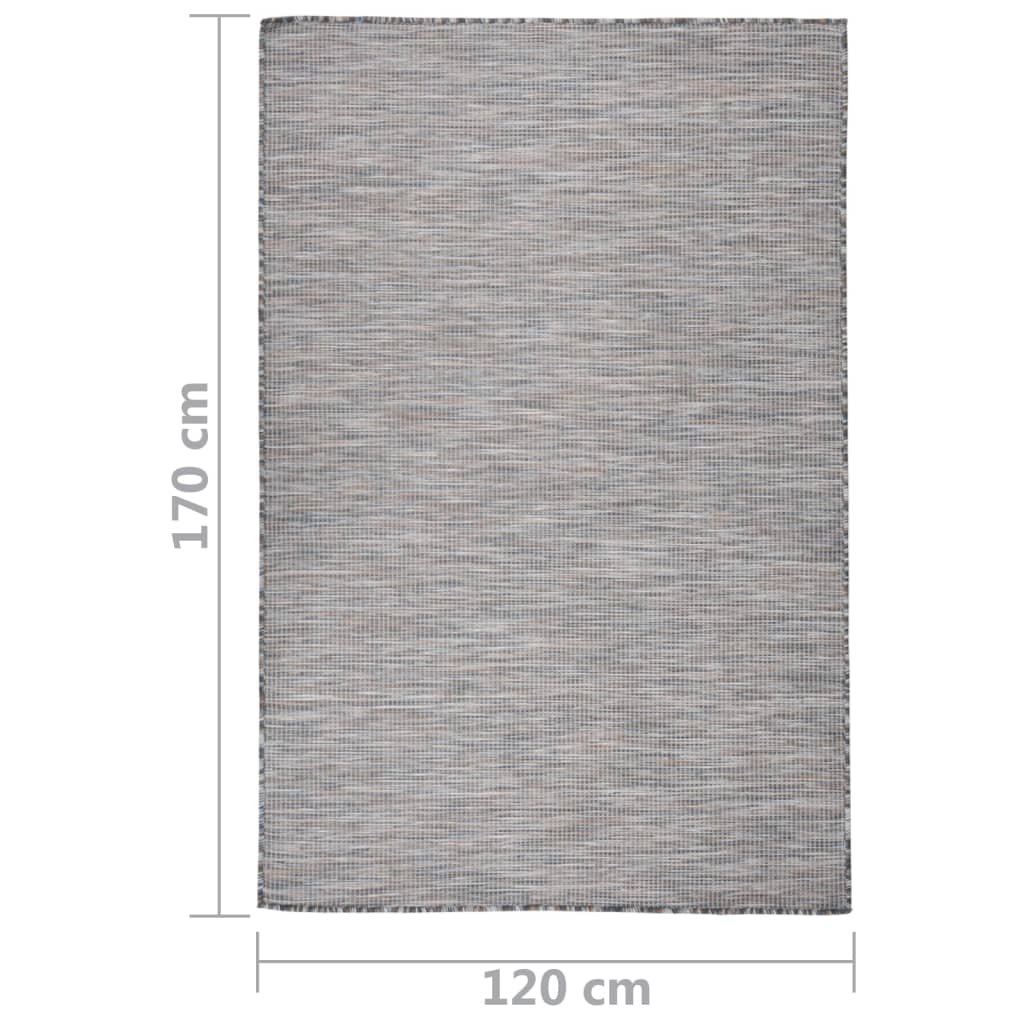 Vanjski tepih ravnog tkanja 120 x 170 cm smeđe-plava