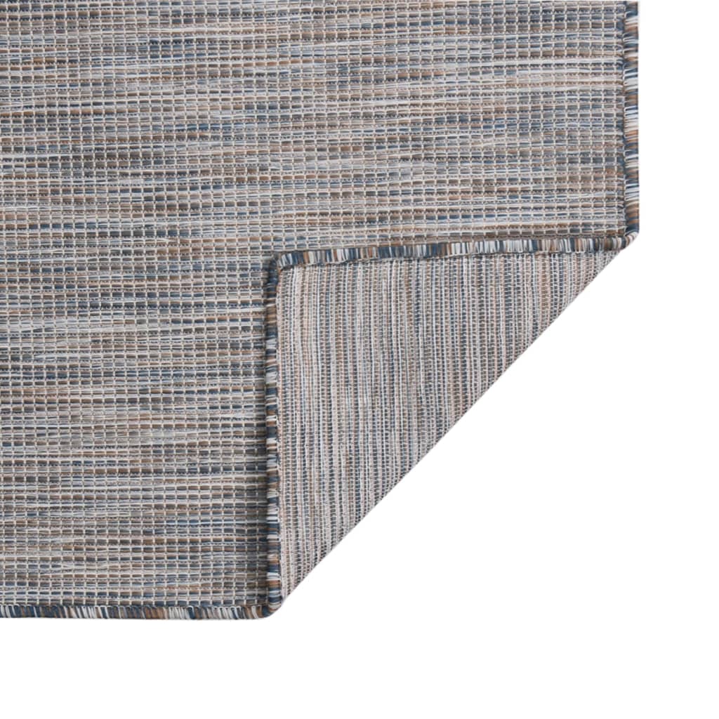 Vanjski tepih ravnog tkanja 200 x 280 cm smeđe-plava