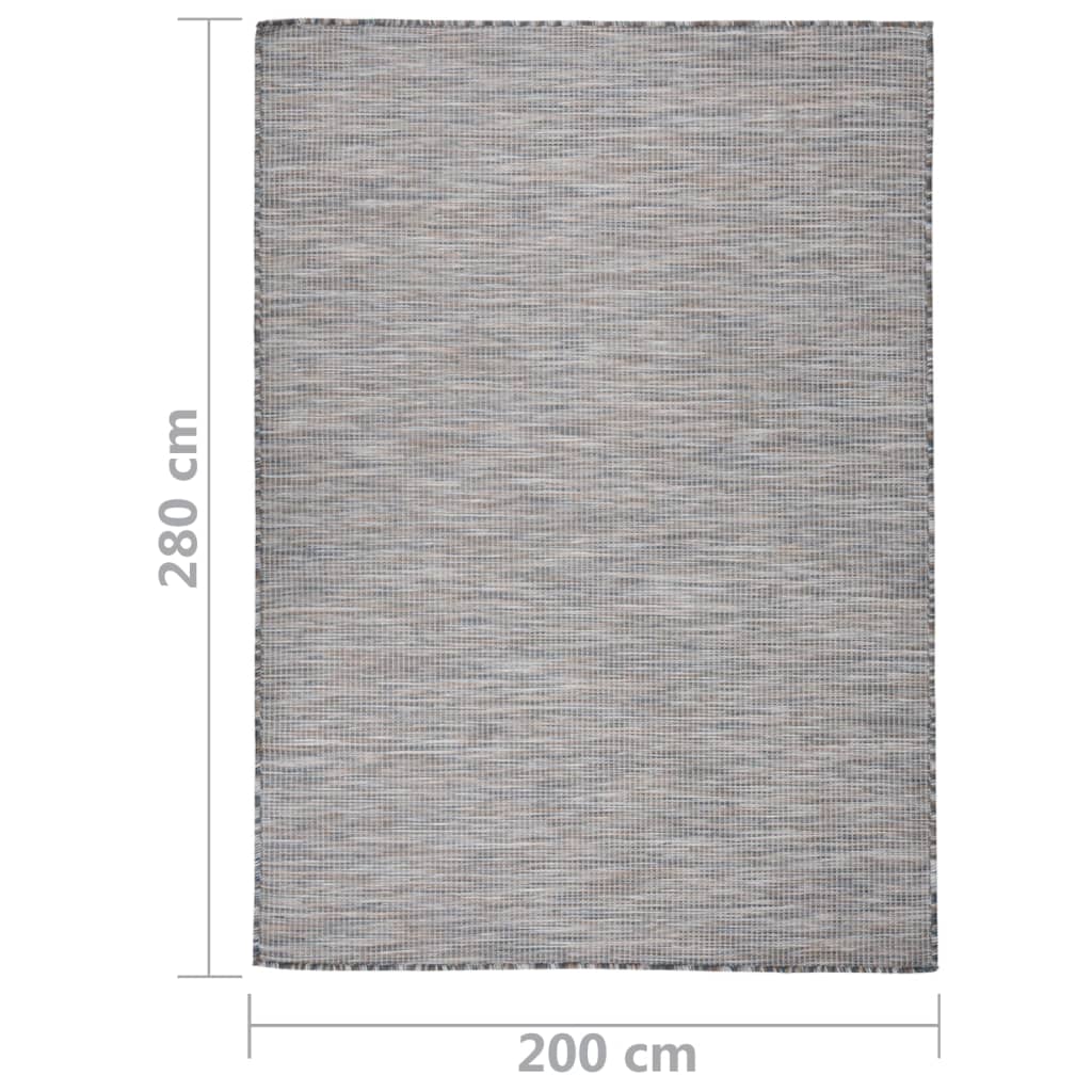 Vanjski tepih ravnog tkanja 200 x 280 cm smeđe-plava