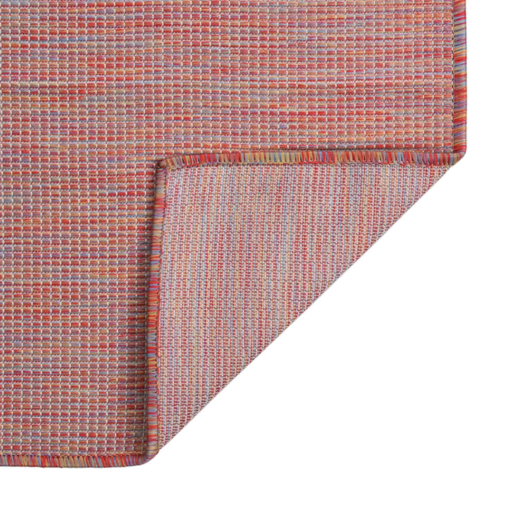 Vanjski tepih ravnog tkanja 80 x 150 cm crveni